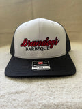 Brandog's Barbeque Richardson 112 Snapback Trucker Cap (White & Black)