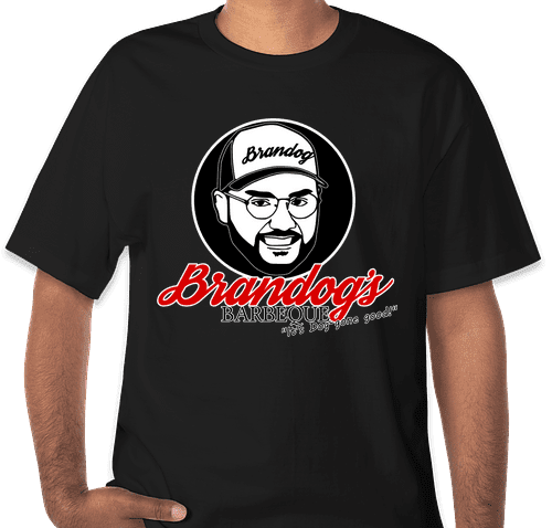 Brandog's Barbeque Crewneck T-Shirt "The Dog" Black (Hanes Beefy-T)